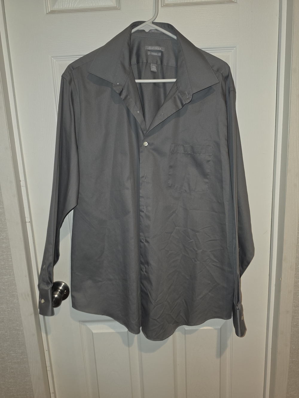 Van Heusen Men's Long-Sleeve Dress Shirt - Charcoal Gray
